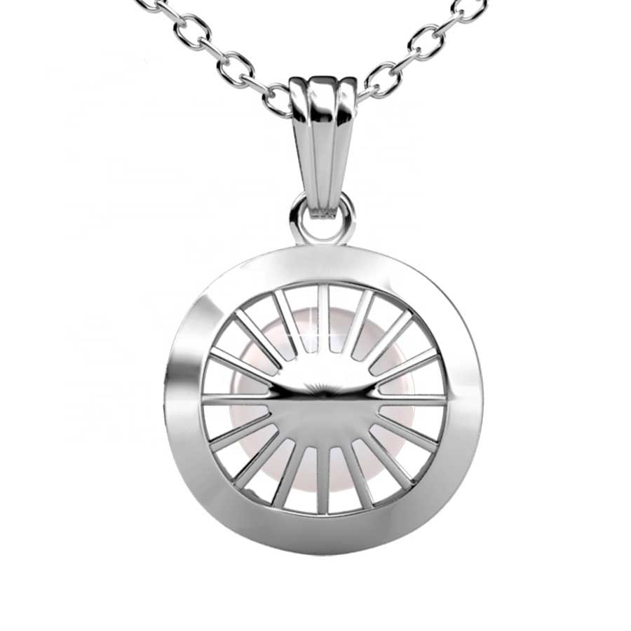 18K White Gold Premium Crystal Pearl Jewellery Set  "Delia"
