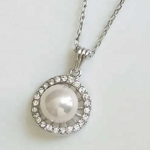 18K White Gold Premium Crystal Pearl Jewellery Set  "Delia"