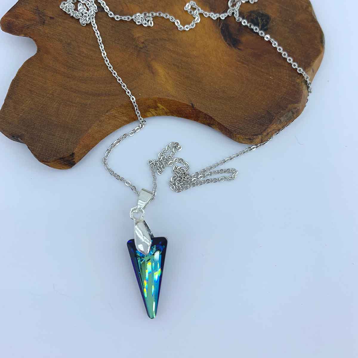 blue crystal necklace frenelle jewellery