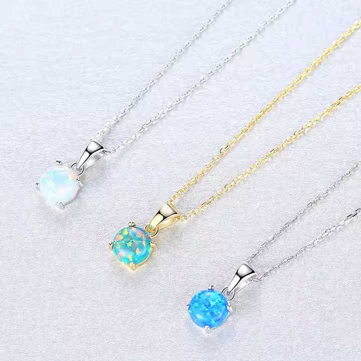 gold opal necklace all three colours