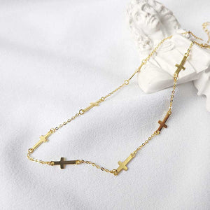 18K Gold necklace with Fallen Cross design