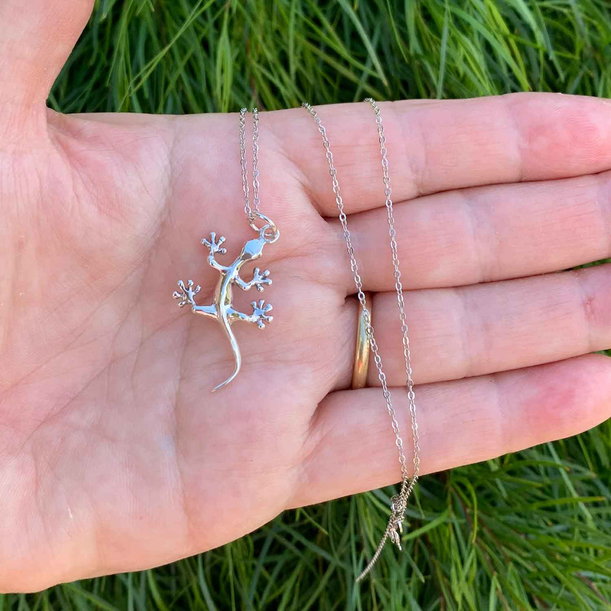 925 Sterling Silver Necklace "Gecko"