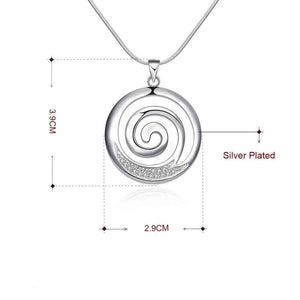 Silver Necklace with Koru spiral pattern "Helice"