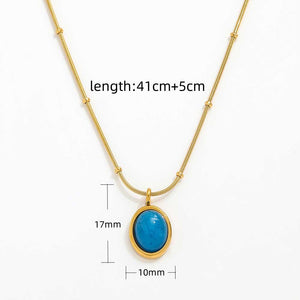 Blue gold Pendant necklace size