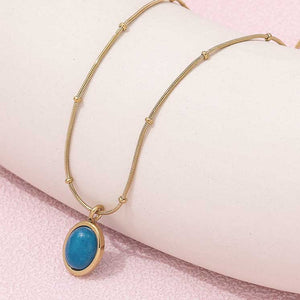 Blue gold Pendant necklace buy online nz