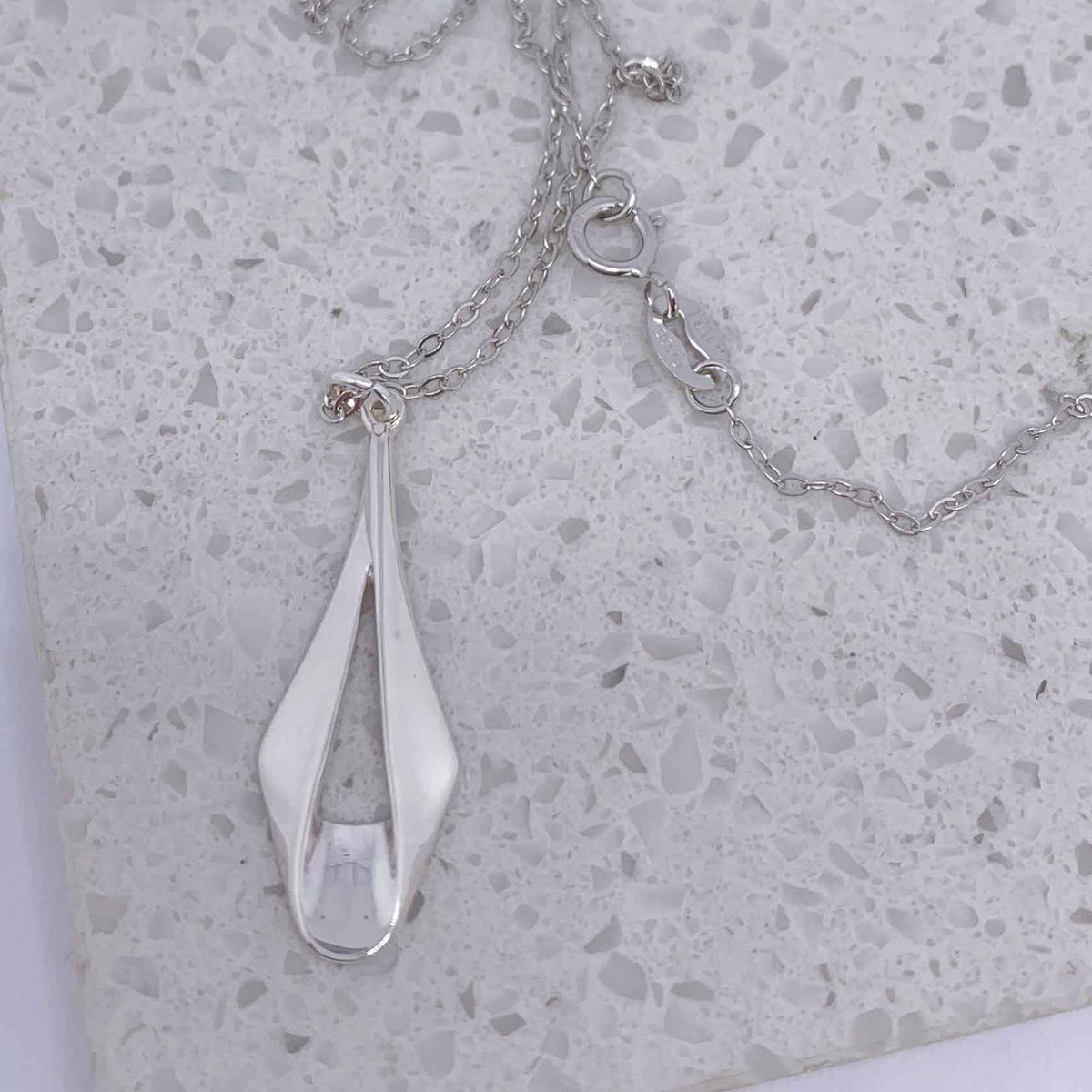 silver modern necklace jewellery