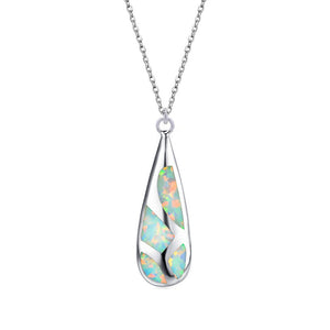 Silver Opal Jewellery Set "Leland" (White)