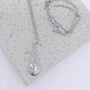 Silver Opal Jewellery Set "Leland" (White)