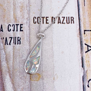 Silver Opal Jewellery Set "Leland" (White)