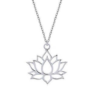 silver lotus necklace