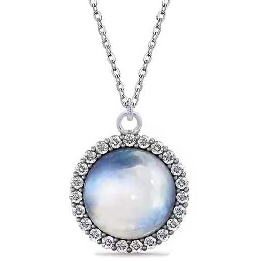 18K White Gold Moonstone Necklace "Luna"