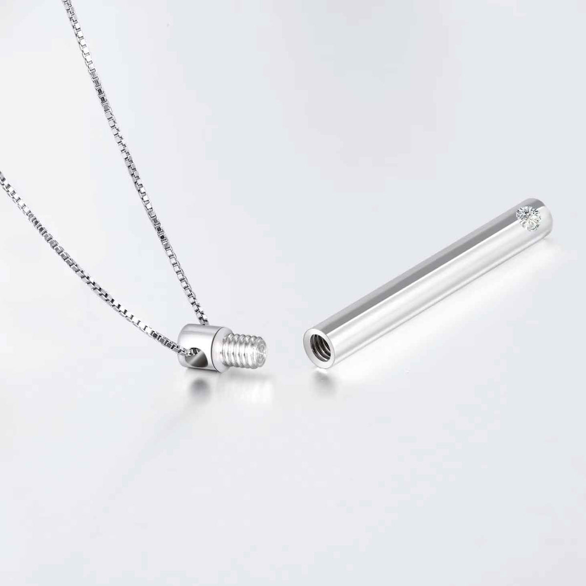 Silver Cremation Urn Necklace "Memories"