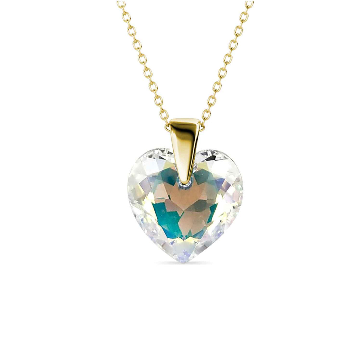 18K Gold Crystal Heart Necklace "Meredith"