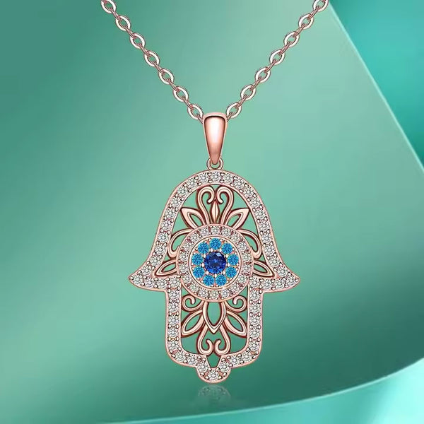 Rose-Gold Evil Eye Necklace