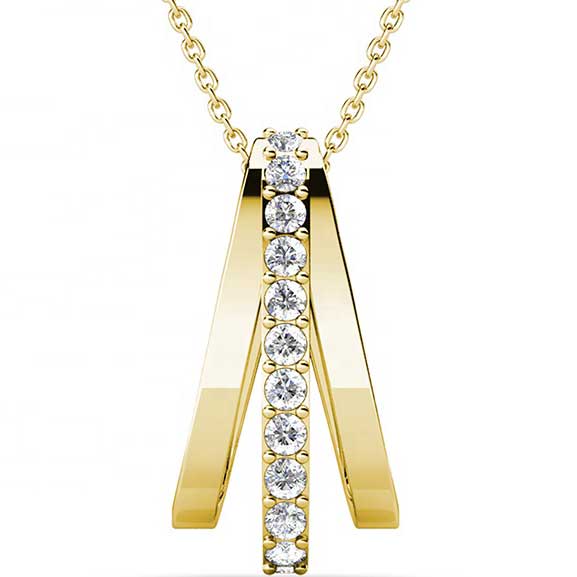 18K Gold Crystal Necklace "Regina"