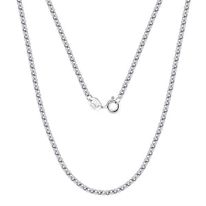 925 Sterling Silver Rolo or Belcher Chain (Width 2mm)