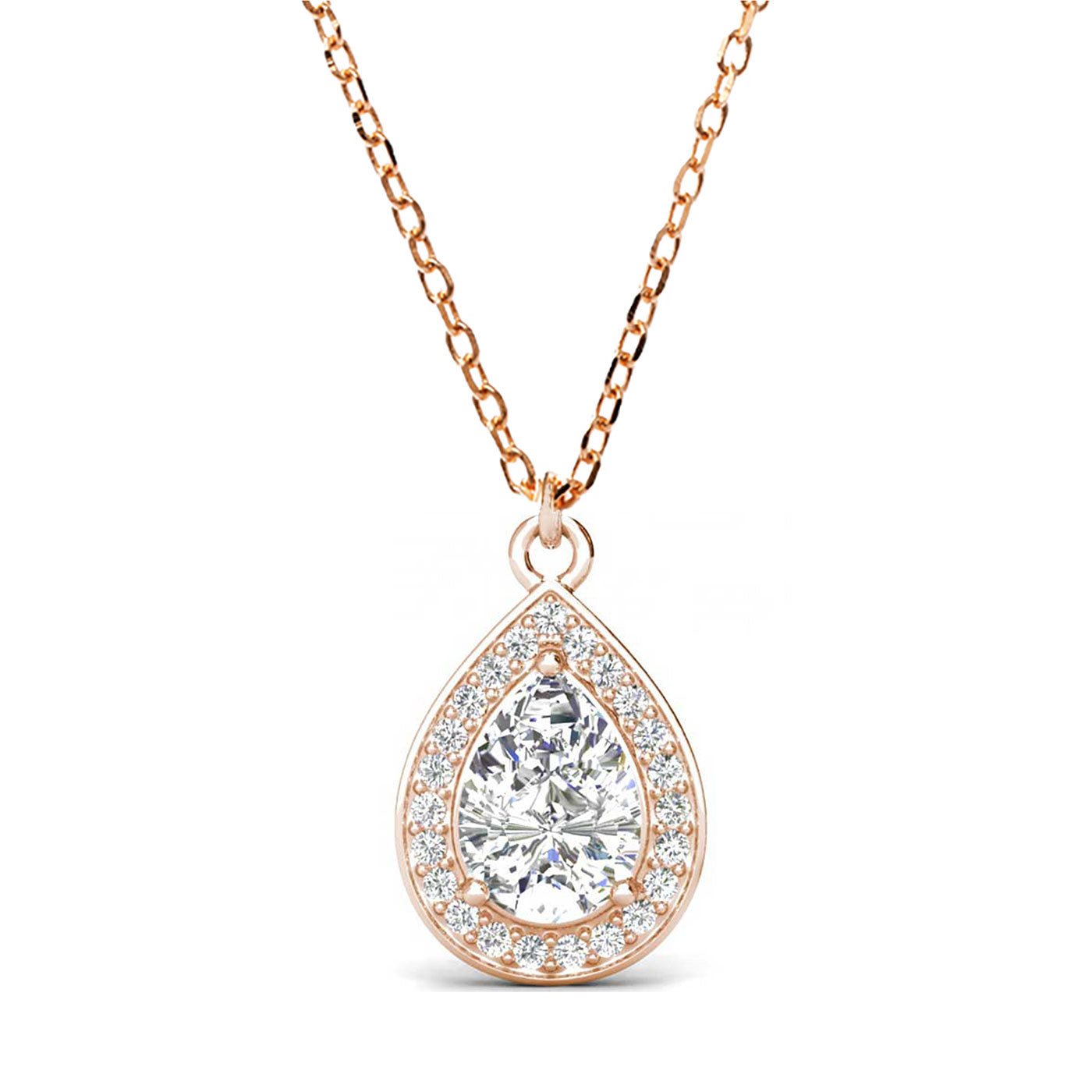 Rose-Gold Drop Crystal Necklace "Senorita"