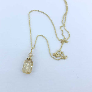 gold swarovski crystal necklace frenelle jewellery