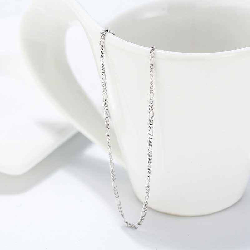 925 Sterling Silver Chain with Bolt clasp "Figaro" (Width 1.7 mm)