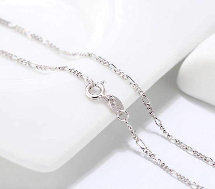 925 Sterling Silver Chain with Bolt clasp "Figaro" (Width 1.7 mm)