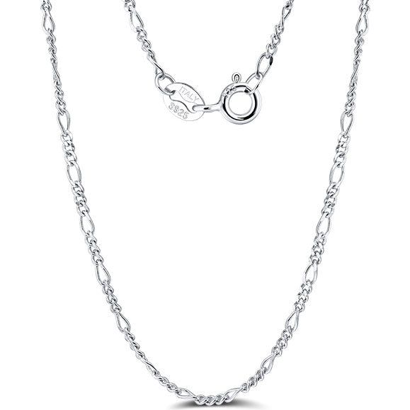 925 Sterling Silver Chain with Bolt clasp "Figaro" (Width 1.7 mm)
