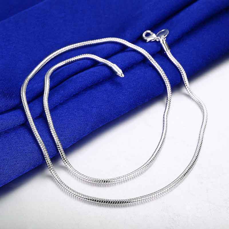 925 Sterling Silver Snake Chain Necklace "Libra" (50cm)