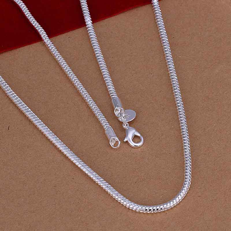 925 Sterling Silver Snake Chain Necklace "Libra" (50cm)