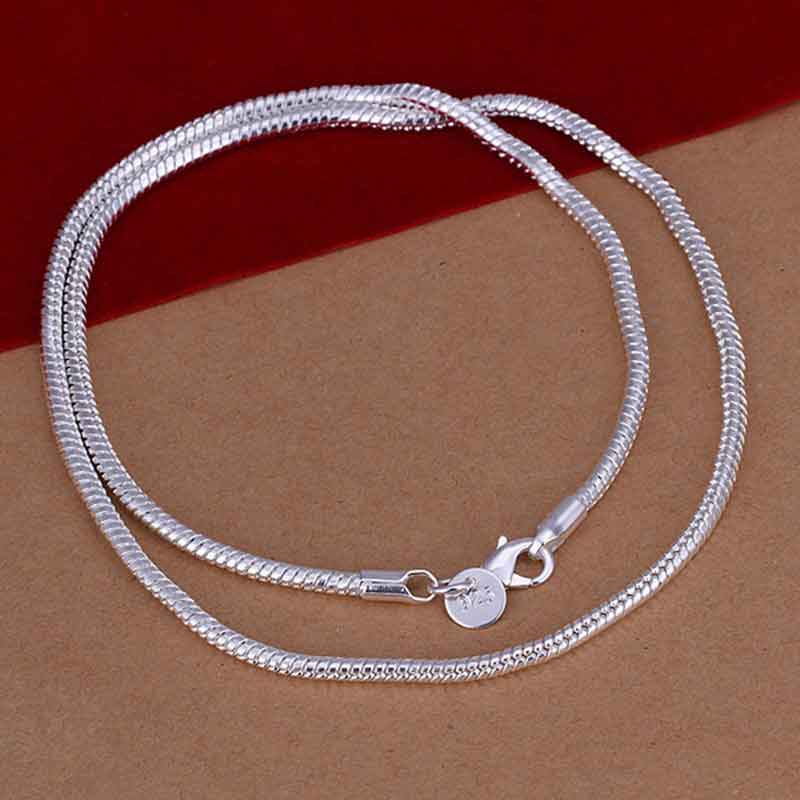 925 Sterling Silver Snake Chain Necklace "Libra" (50cm)