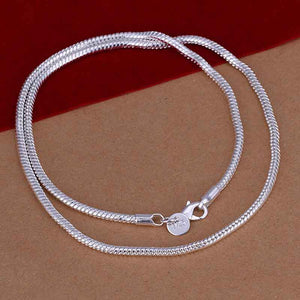 925 Sterling Silver Snake Chain Necklace "Libra" (50cm)