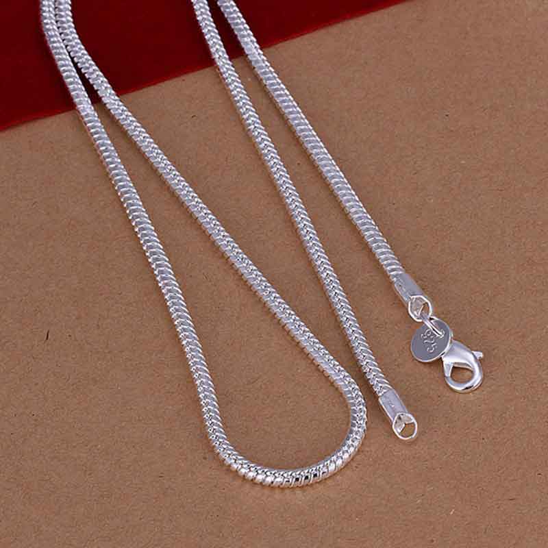 925 Sterling Silver Snake Chain Necklace "Libra" (50cm)