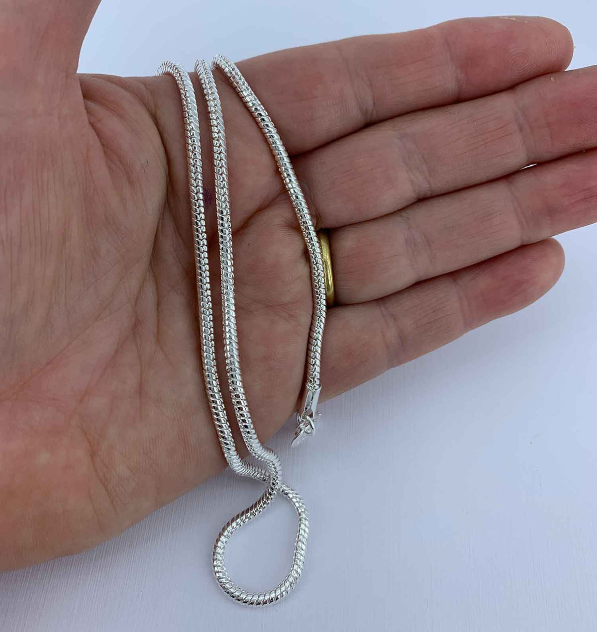 925 Sterling Silver Snake Chain Necklace "Libra" (50cm)