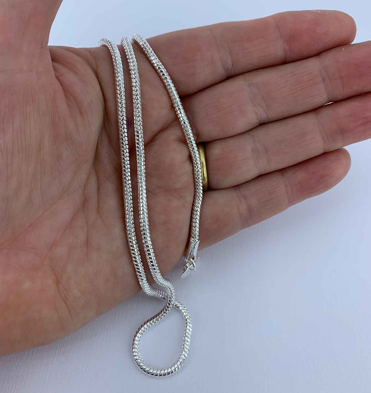 925 Sterling Silver Snake Chain Necklace "Libra" (50cm)
