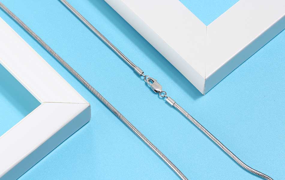 925 Sterling Silver Snake Chain with Lobster Clasp (1mm wide)