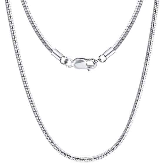 925 Sterling Silver Snake Chain with Lobster Clasp (1mm wide)