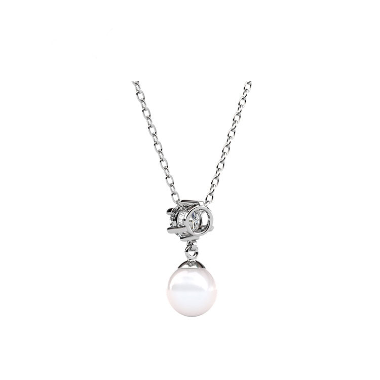 crystal pearl silver necklace bridal wedding auckland nz