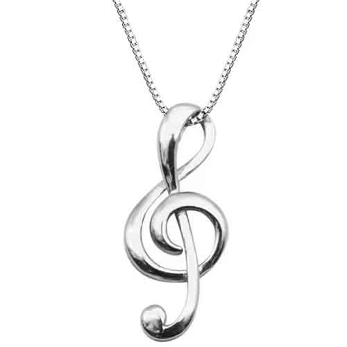 silver treble clef pendant