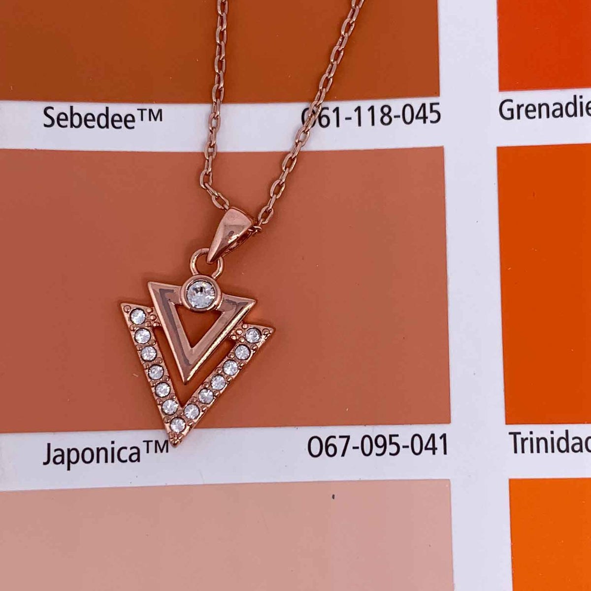Rose Gold Crystal Geometric Jewellery Set "Tripoli"