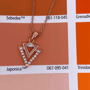 Rose Gold Crystal Geometric Jewellery Set "Tripoli"