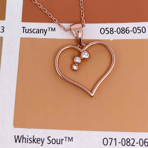 rose gold heart necklace resene