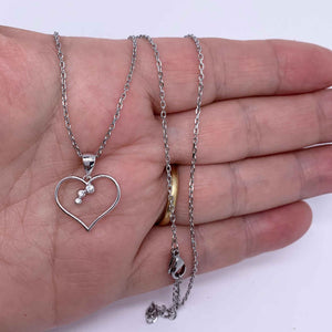 silver heart necklace frenelle online nz