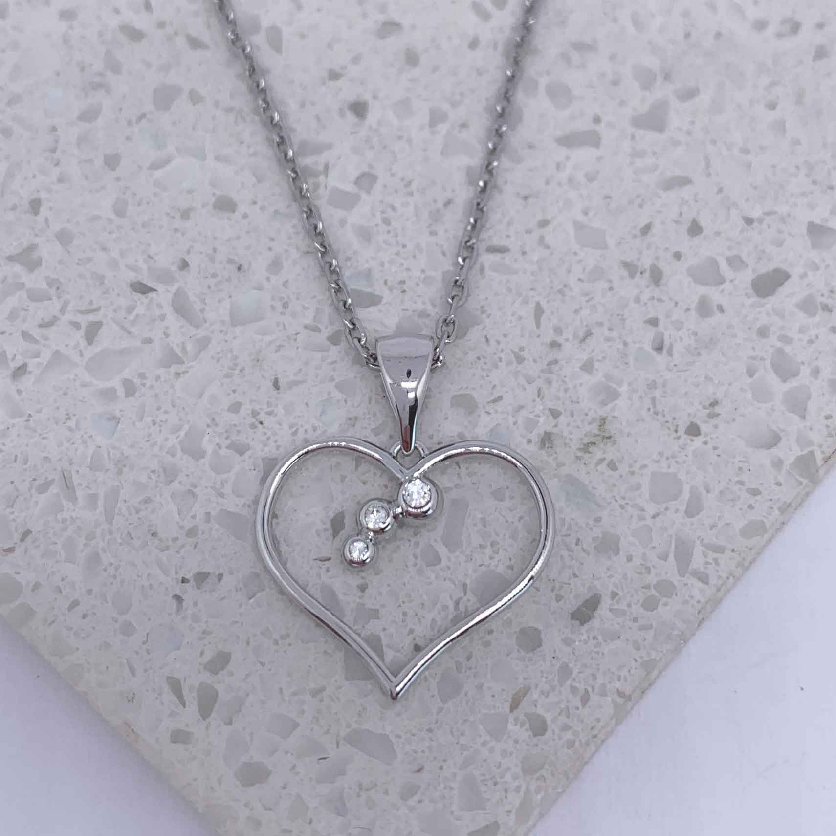 silver heart necklace