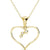 gold crystal heart necklace