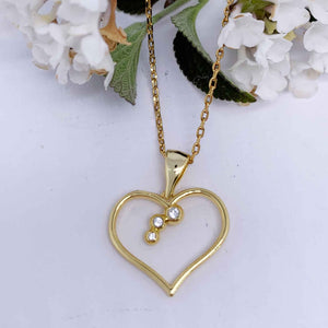 gold crystal heart necklace online nz