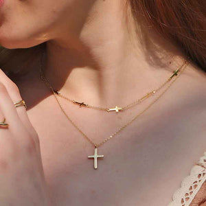 gold cross jewellery set religous