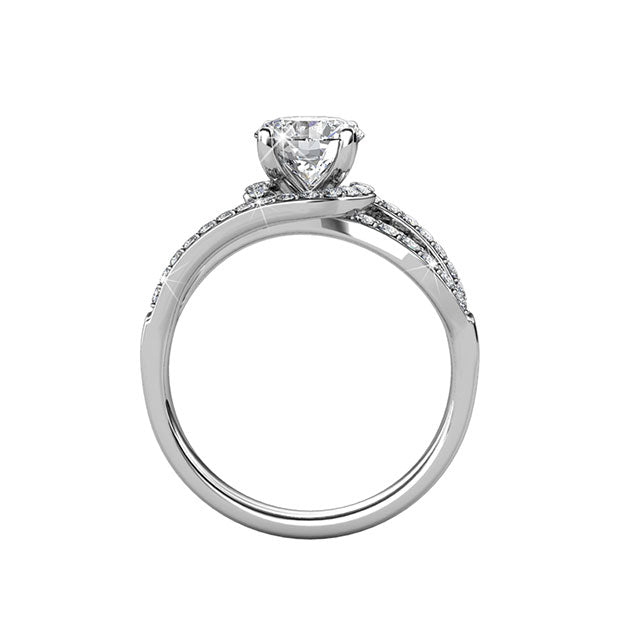 18K White Gold Crystal Engagement or Dress Ring "Juliette"