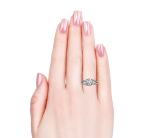18K White Gold Crystal Engagement or Dress Ring "Juliette"