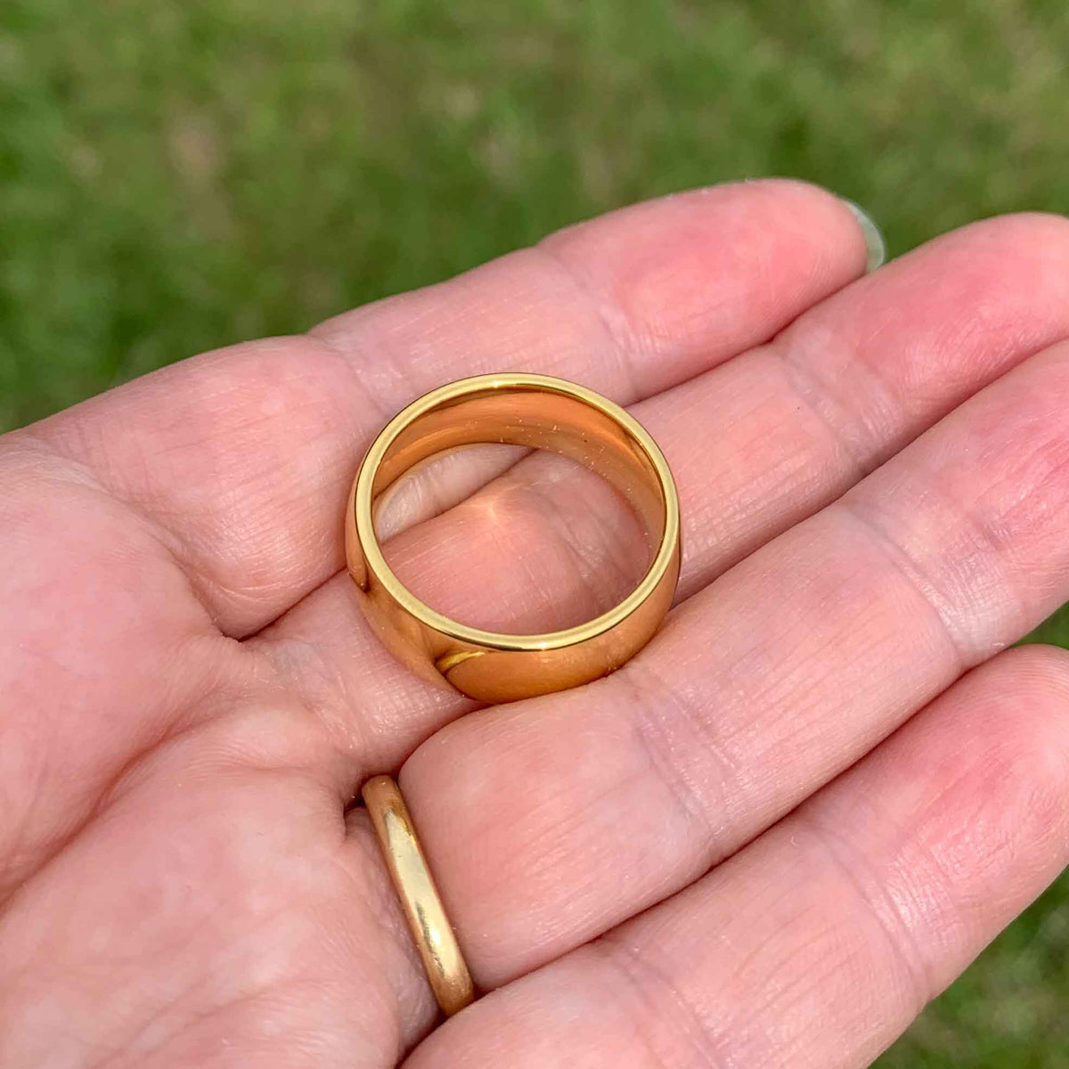 18K Gold Ring over Tungsten Carbide "Ainsley" (8mm)