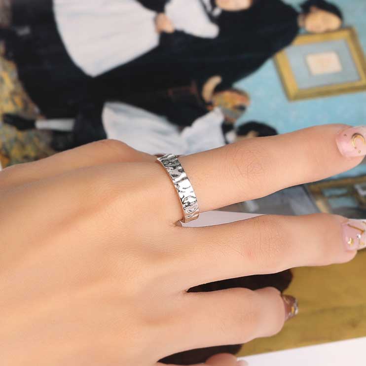 18K Gold Modern Wave Design Adjustable Ring "Alena"