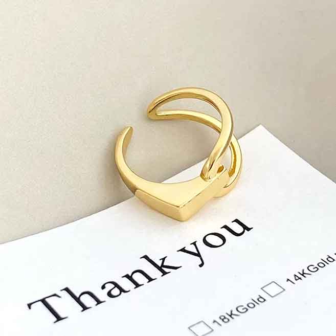 gold adjustable modern ring