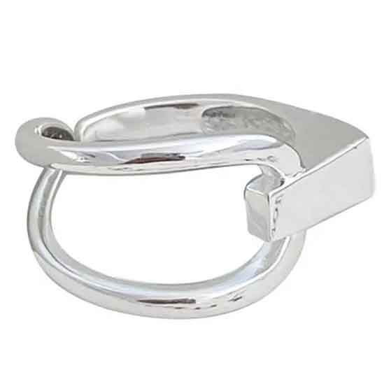 silver modern adjustable ring frenelle jewellery